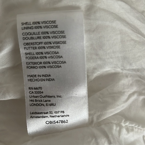 Urban Outfitters UO Sandra Ruffle Midi Maxi Dress Smocked Tiered Gauzy White M - Picture 14 of 14